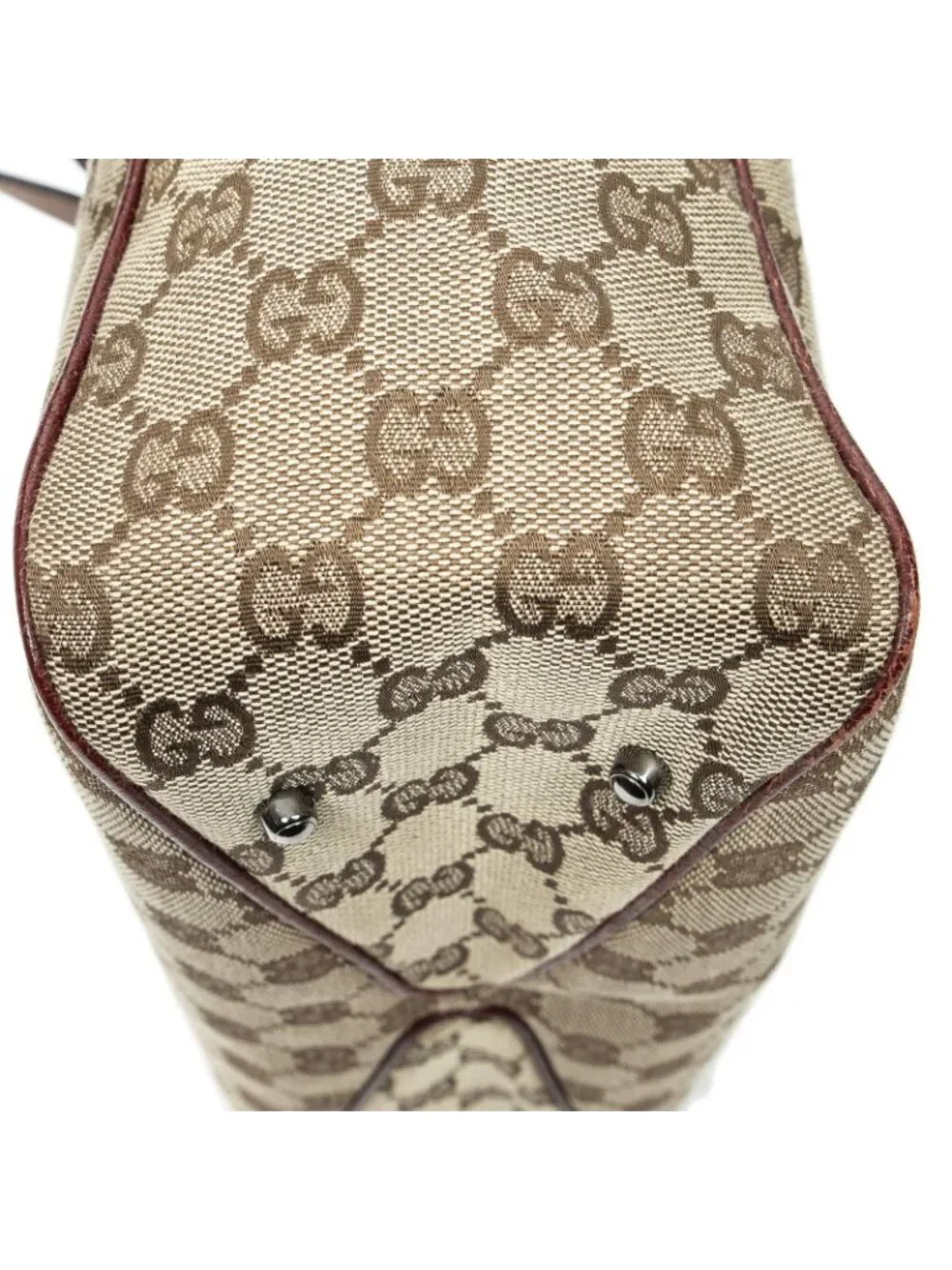 Gucci Small Shoulder Tote Maroon Beige GG Canvas